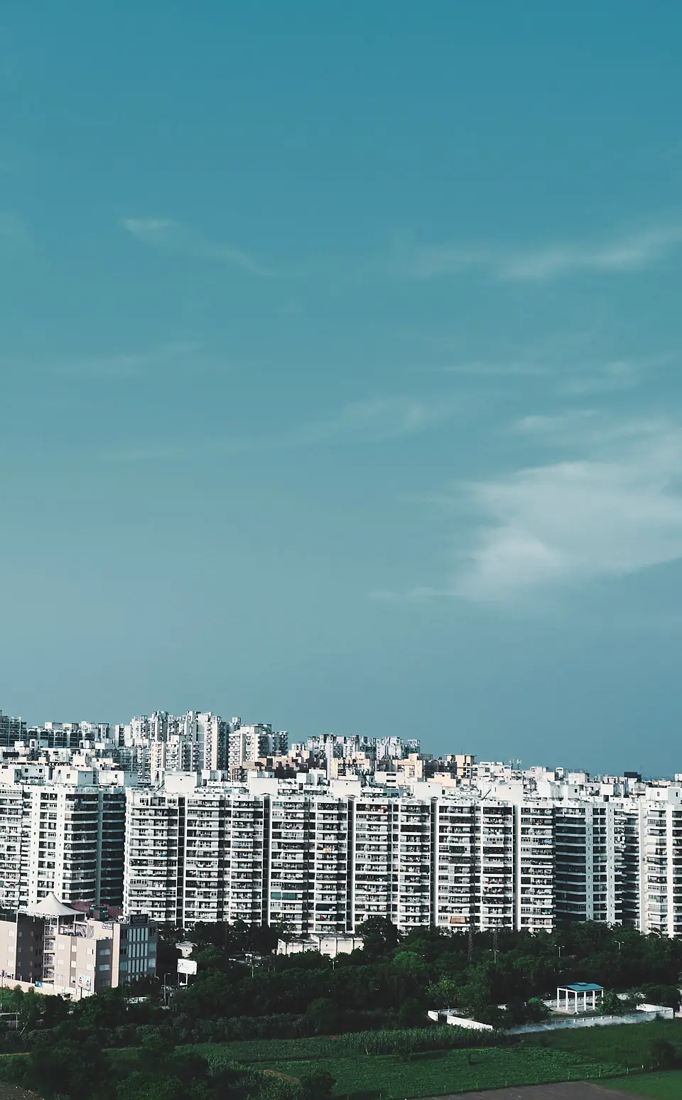 Residential apartment towers on the Ghaziabad skyline